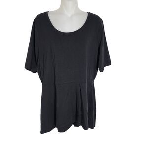 Isaac Mizrahi Live Womens Top Medium Elbow Sleeve Peplum Flounce Knit A303962